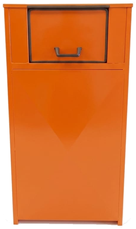 Contenedor de gestión de residuos naranja